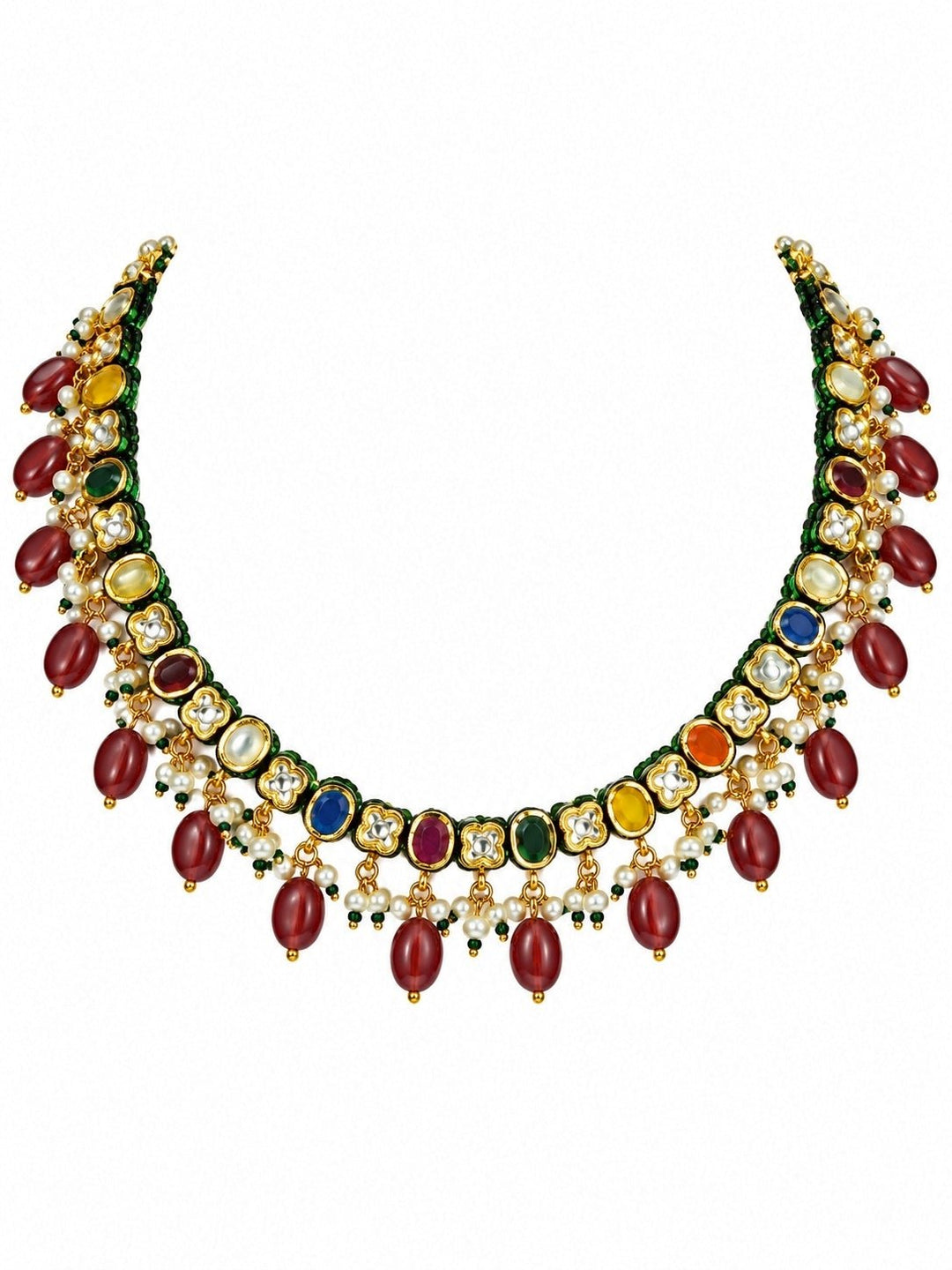 Vivinia By Vidhi Mehra Multicolor Kundan And Beads Necklace SetFabilicious Fashion