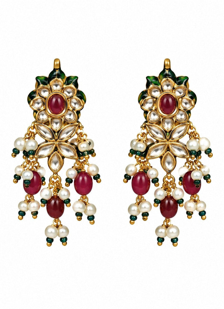 Vivinia By Vidhi Mehra Multicolor Kundan And Pearl Necklace SetFabilicious Fashion