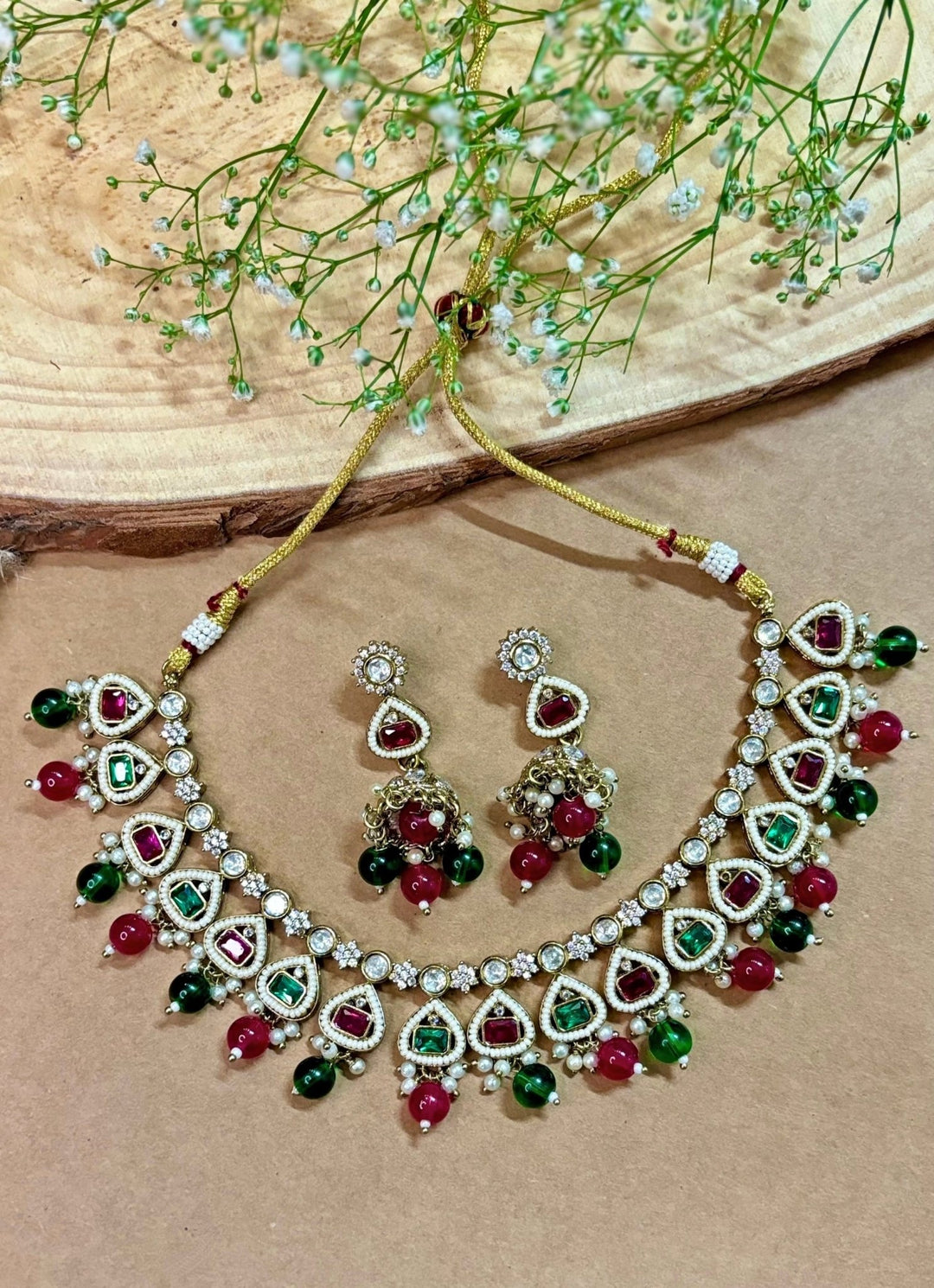 Naymee Multicolor Kundan Choker SetFabilicious Fashion