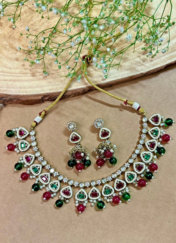Naymee Multicolor Kundan Choker SetFabilicious Fashion