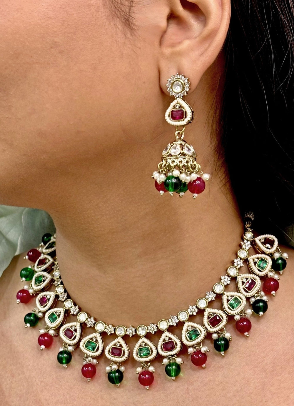 Naymee Multicolor Kundan Choker SetFabilicious Fashion