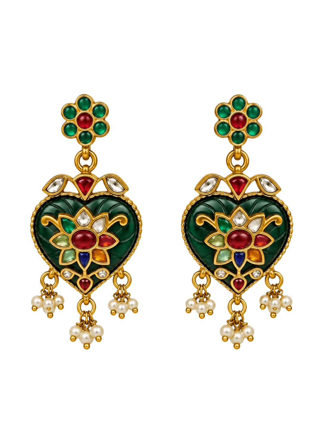 Vivinia By Vidhi Mehra Multicolor Kundan Floral Drop EarringsFabilicious Fashion