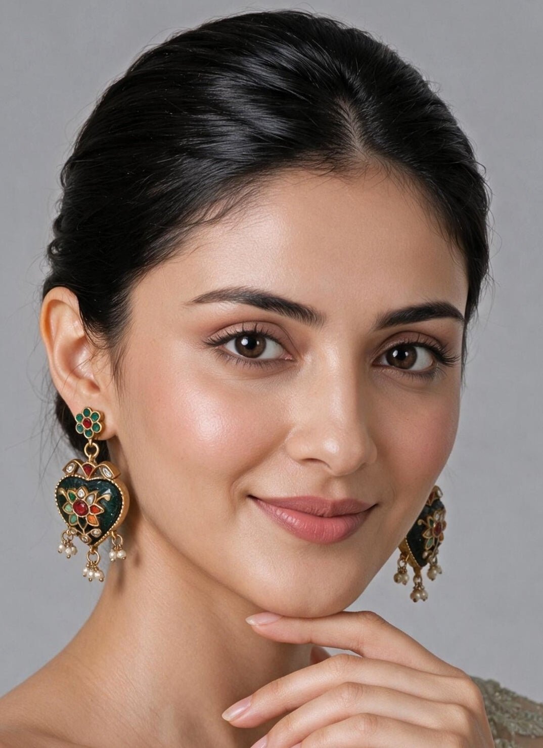 Vivinia By Vidhi Mehra Multicolor Kundan Floral Drop EarringsFabilicious Fashion