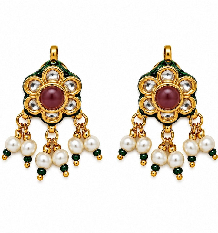 Vivinia By Vidhi Mehra Multicolor Kundan Floral Necklace SetFabilicious Fashion