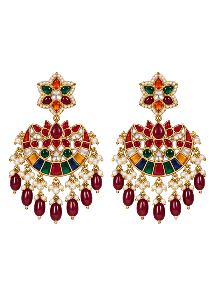 Vivinia By Vidhi Mehra Multicolor Kundan Pearl ChandbaliFabilicious Fashion