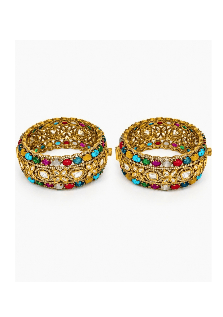 Vivinia By Vidhi Mehra Multicolor Moissanite Polki BanglesFabilicious Fashion