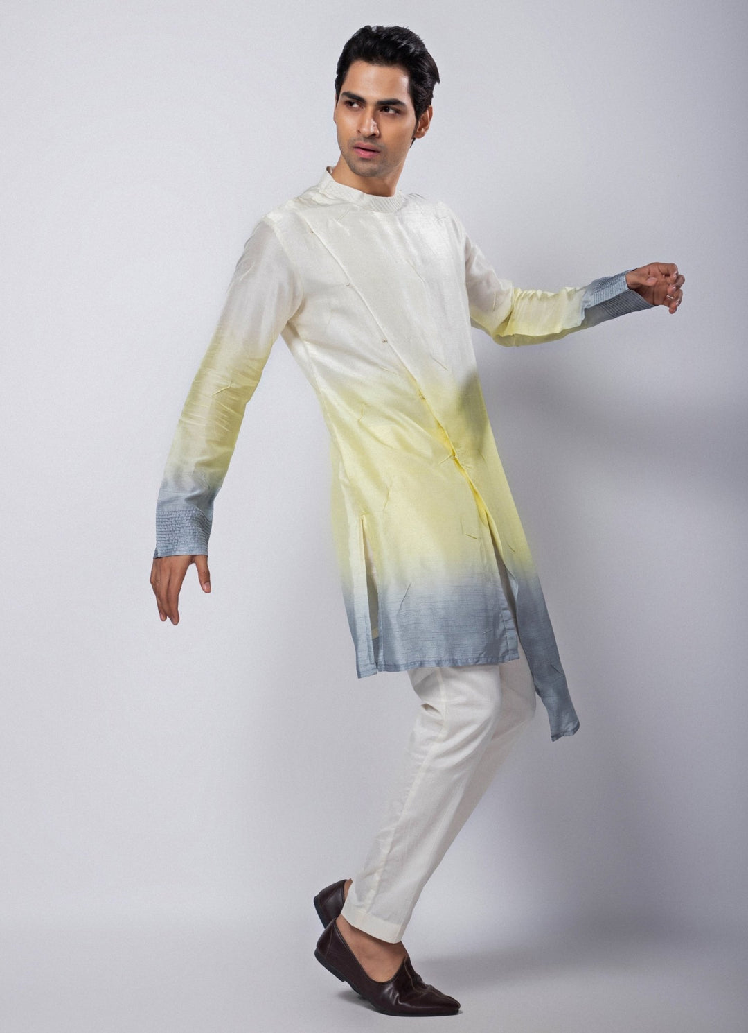 Multicolor Ombre Silk Kurta Pant Set Smriti - Fabilicious Fashion
