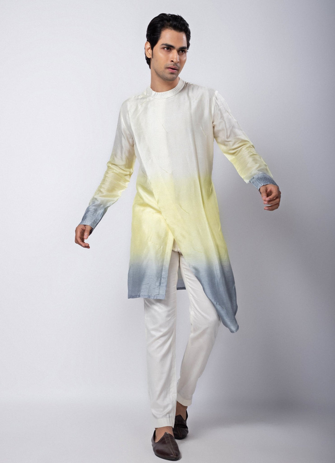 Multicolor Ombre Silk Kurta Pant Set Smriti - Fabilicious Fashion