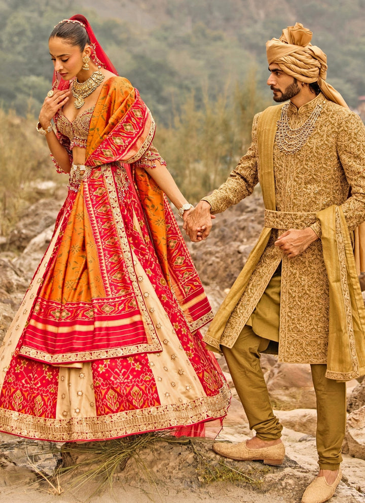 Nitika Gujral Multicolor Patola Silk Bridal Lehenga SetFabilicious Fashion