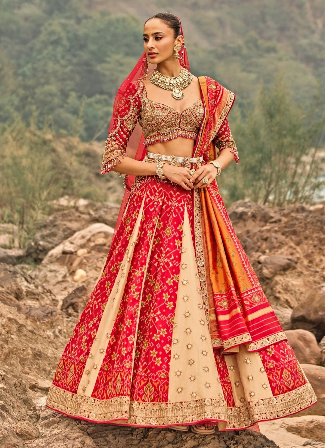 Nitika Gujral Multicolor Patola Silk Bridal Lehenga SetFabilicious Fashion