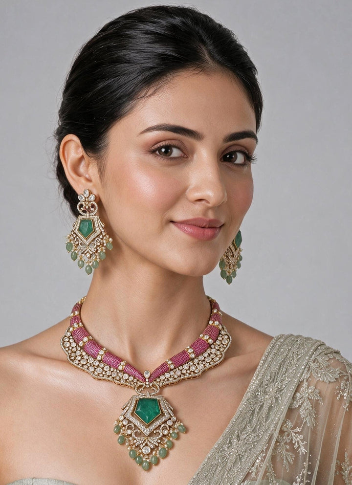 Vivinia By Vidhi Mehra Multicolor Pearl Statement Necklace SetFabilicious Fashion
