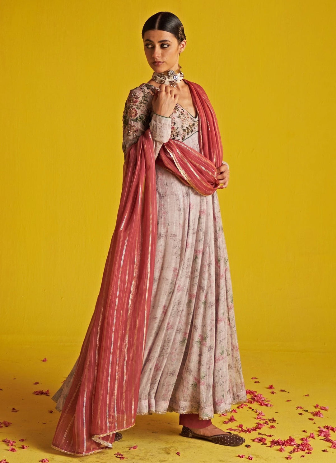 Multicolor Printed And Embroidered Anarkali Set Studio Bagechaa - Fabilicious Fashion