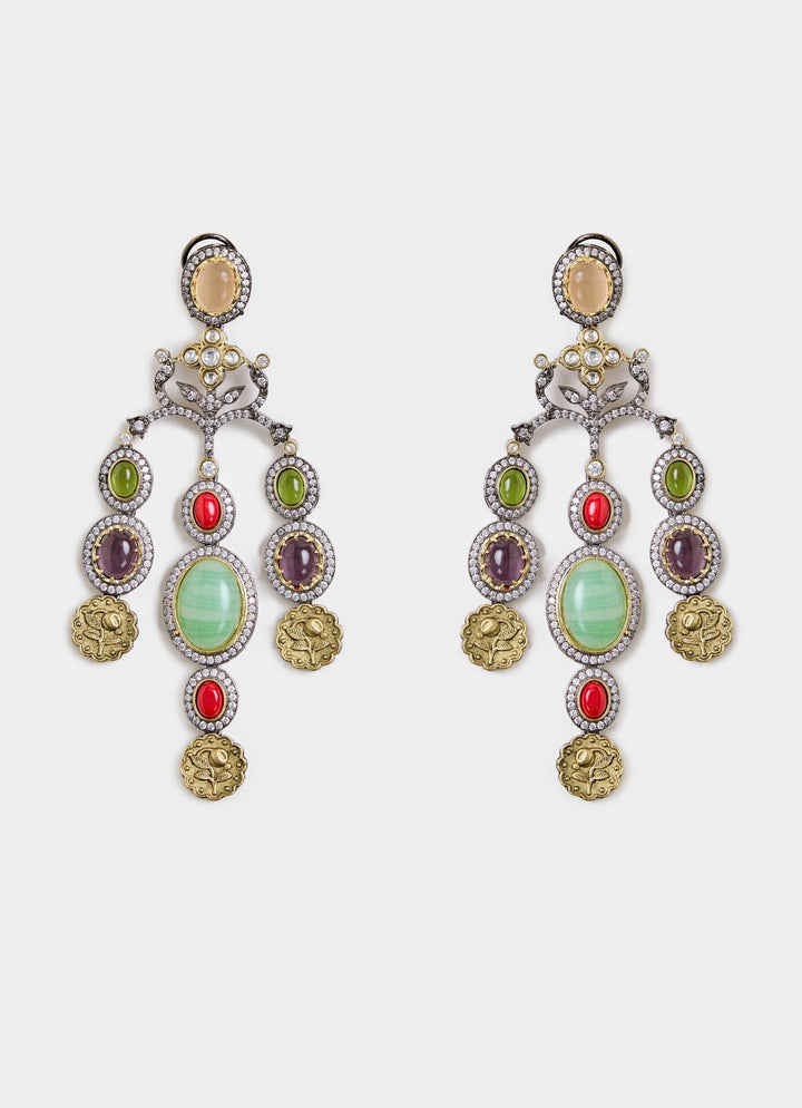Multicolor Statement Dangler Earrings Vivinia By Vidhi Mehra - Fabilicious Fashion