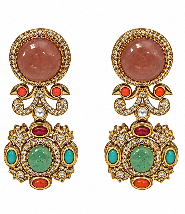 Vivinia By Vidhi Mehra Multicolor Stone Statement Necklace SetFabilicious Fashion