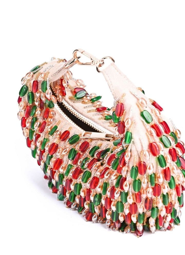 Multicolor Suede Embellished Bag House of Kosha - Fabilicious Fashion