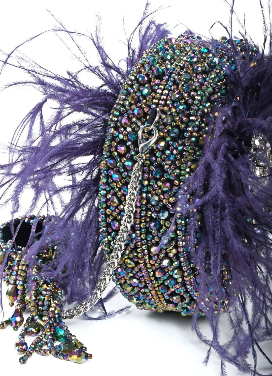 Multicolor Suede Embellished Clutch House of Kosha - Fabilicious Fashion