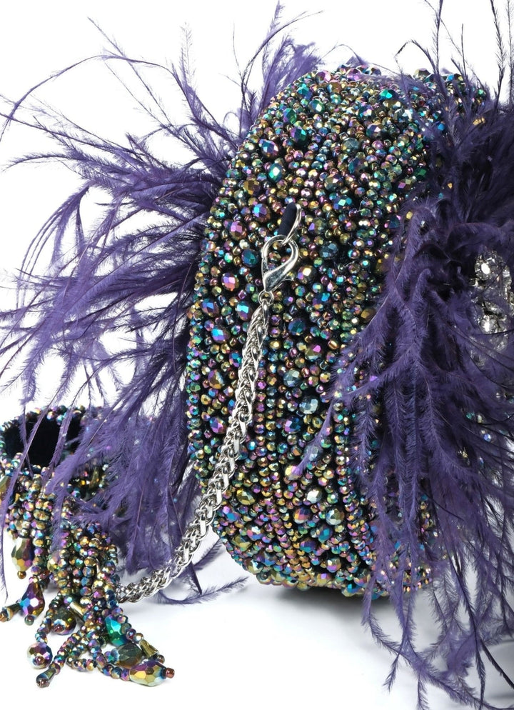 Multicolor Suede Embellished Clutch House of Kosha - Fabilicious Fashion