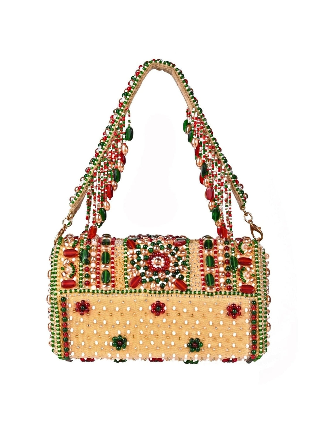 Multicolor Suede Embellished Hand Bag House of Kosha - Fabilicious Fashion