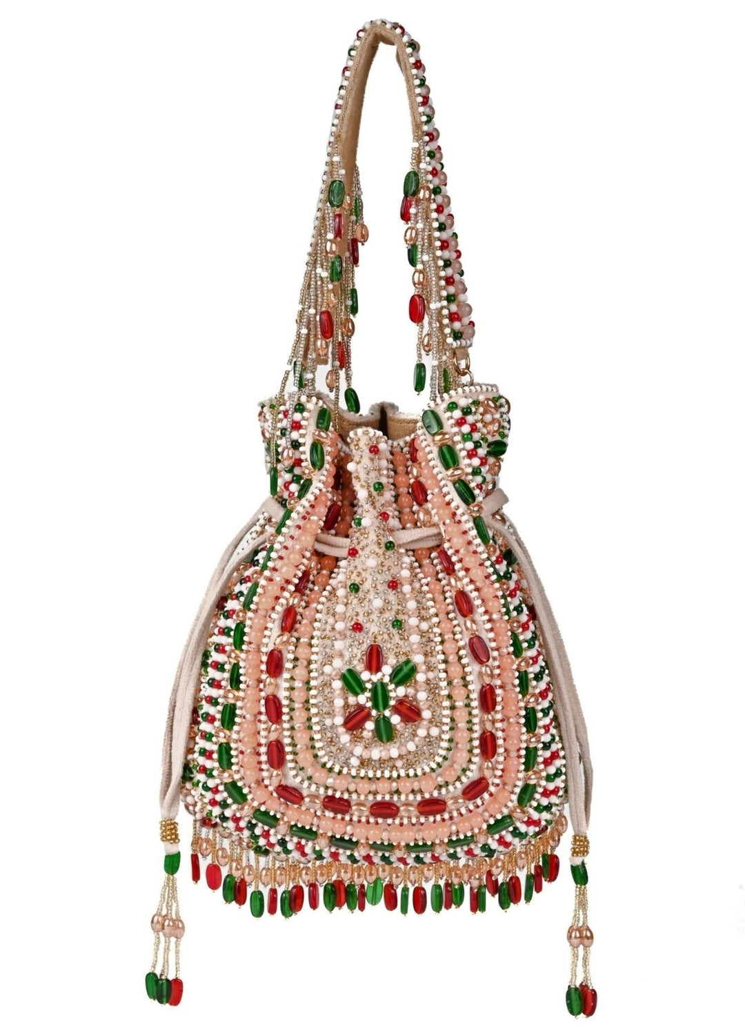 Multicolor Suede Embellished Potli House of Kosha - Fabilicious Fashion