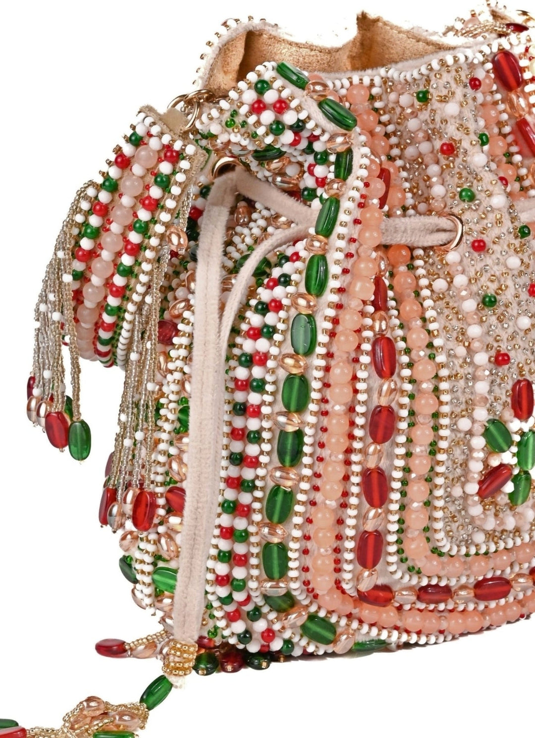 Multicolor Suede Embellished Potli House of Kosha - Fabilicious Fashion