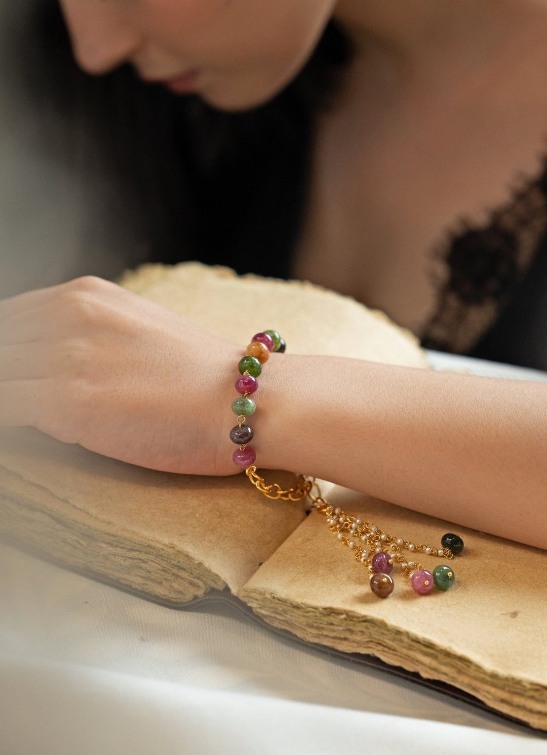Do Taara Multicolor Tourmaline Stone BraceletFabilicious Fashion