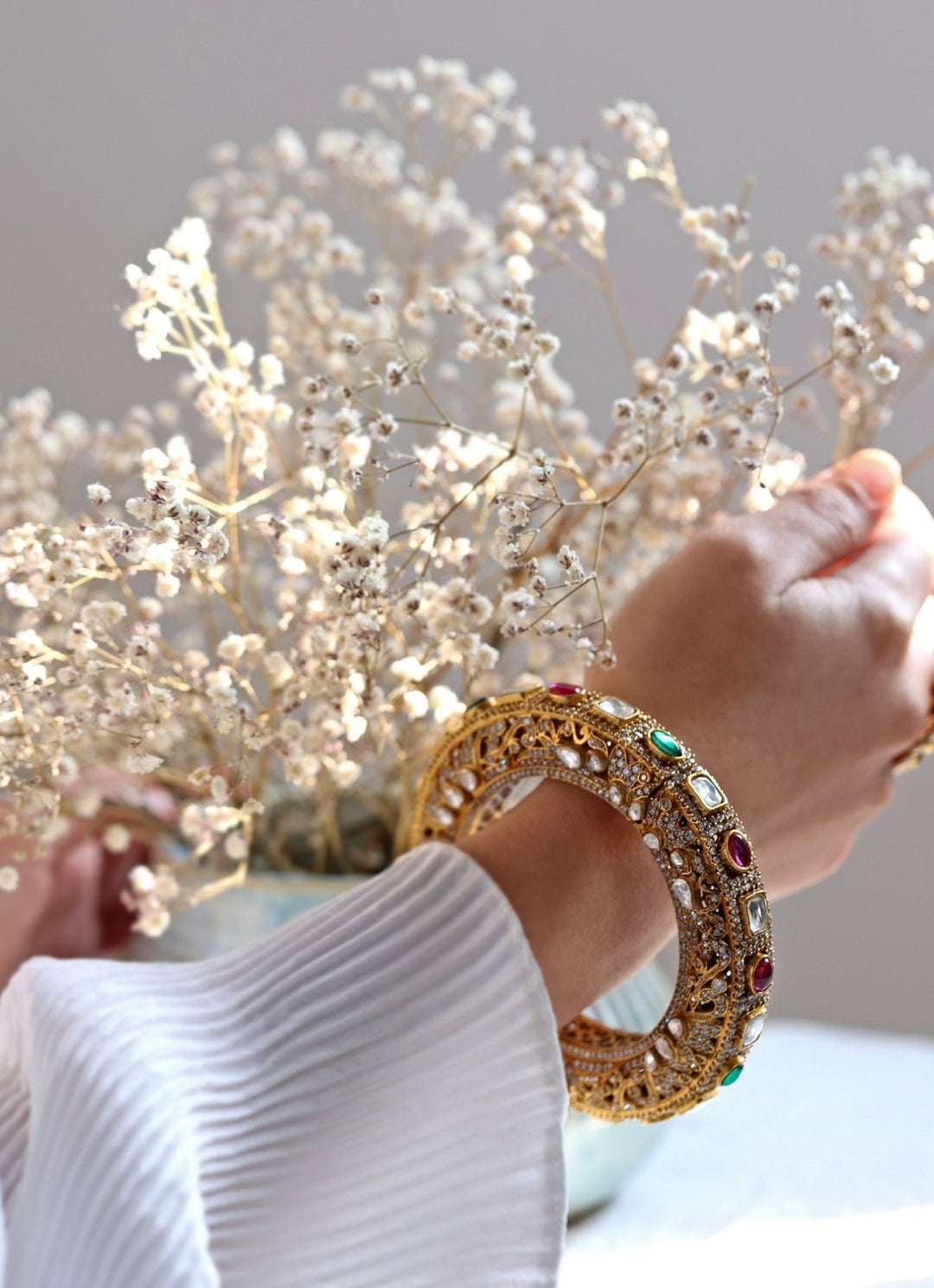Do Taara Multicolor Victorian Polki BangleFabilicious Fashion
