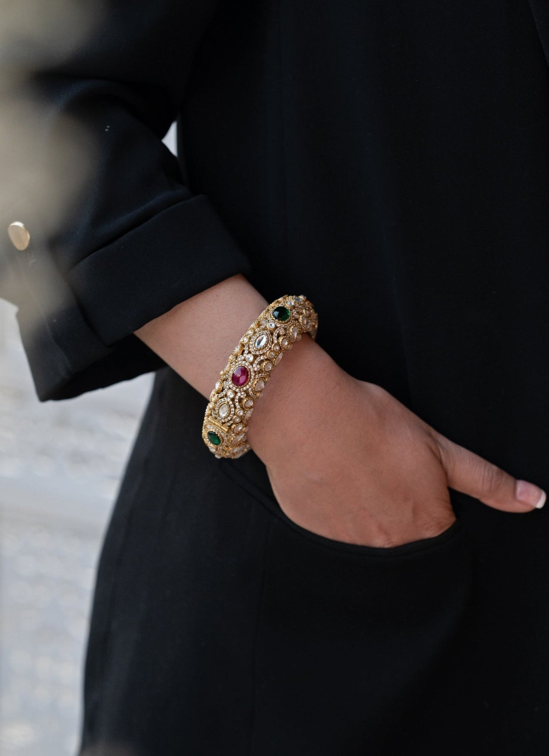 Do Taara Multicolor Victorian Polki BangleFabilicious Fashion