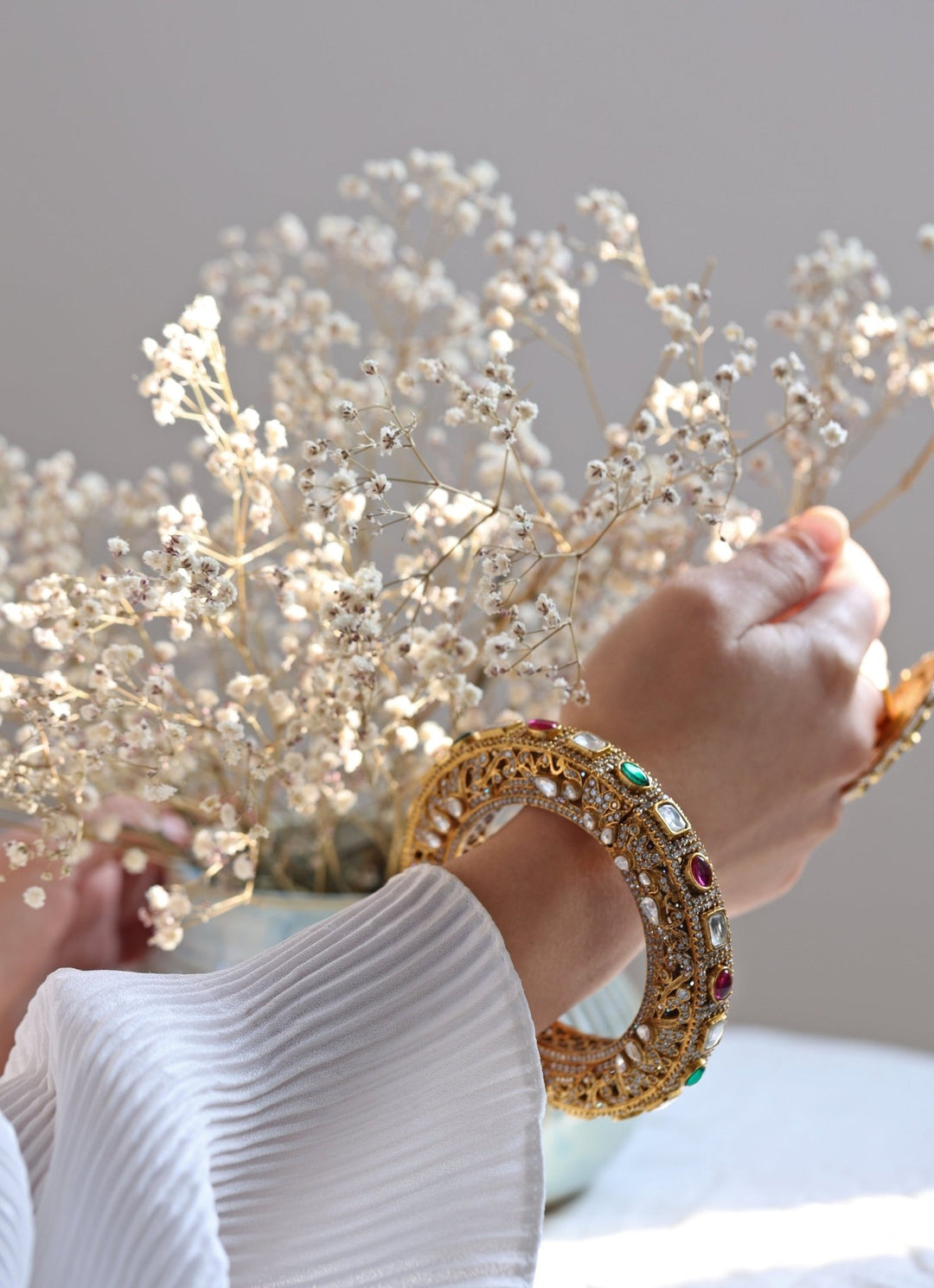 Do Taara Multicolor Victorian Polki BangleFabilicious Fashion