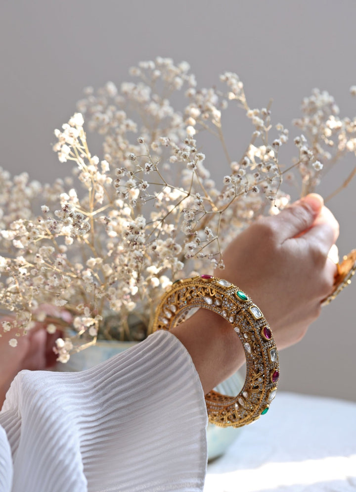 Do Taara Multicolor Victorian Polki BangleFabilicious Fashion