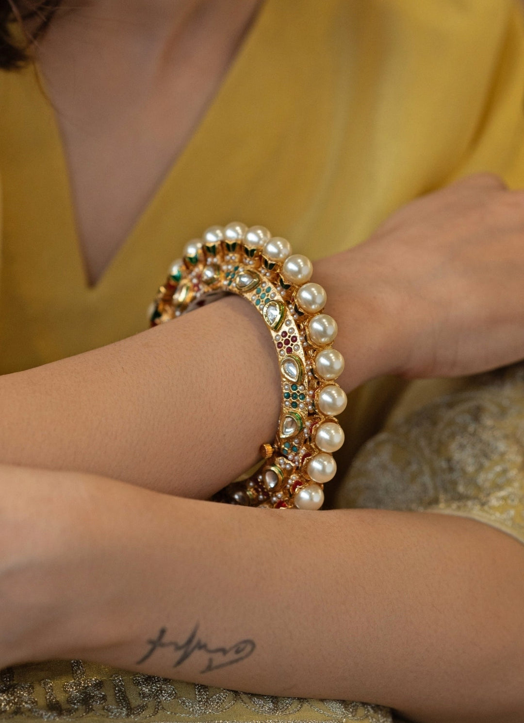 Do Taara Multicolored Jadau Kundan BangleFabilicious Fashion