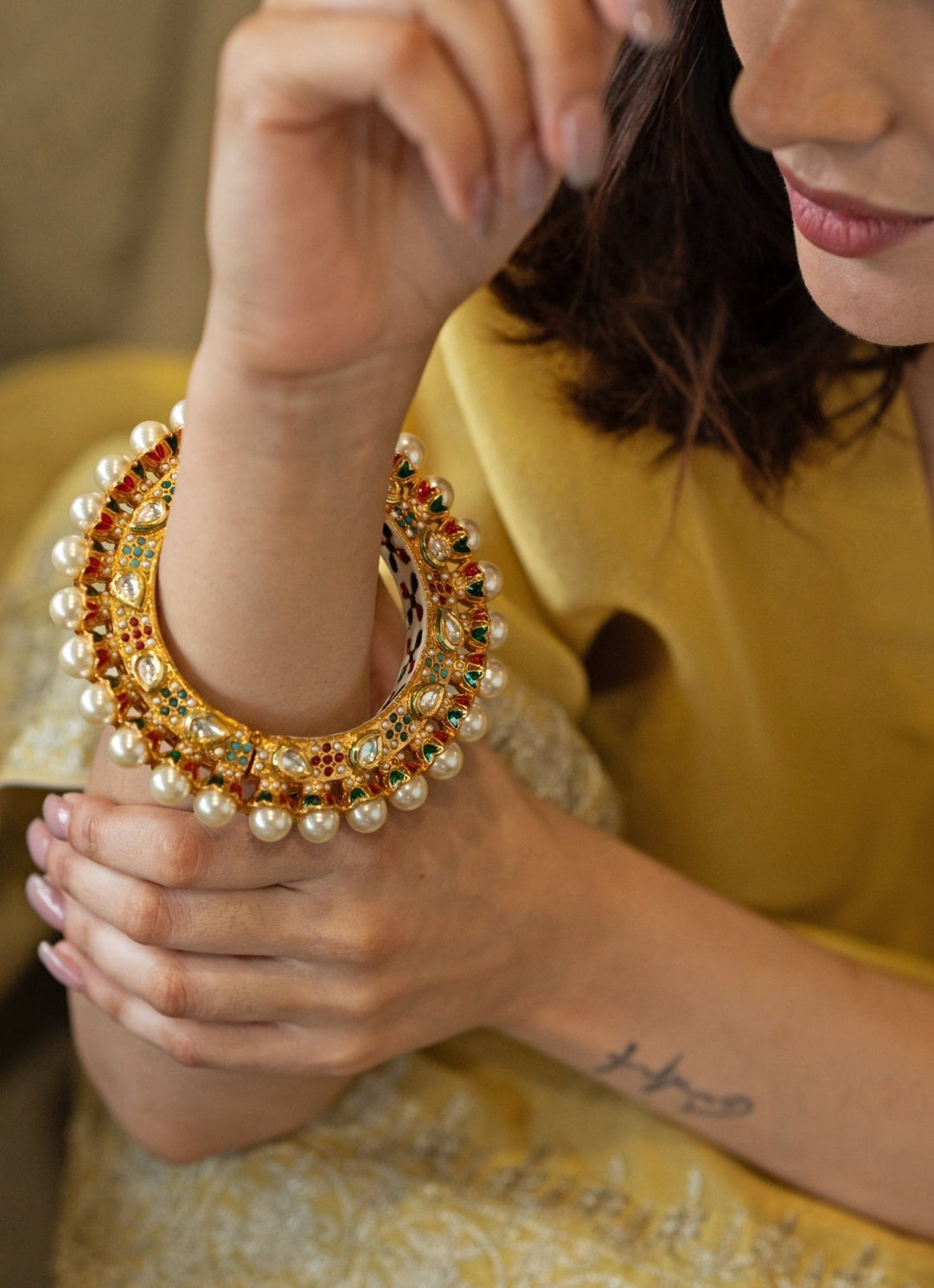 Do Taara Multicolored Jadau Kundan BangleFabilicious Fashion