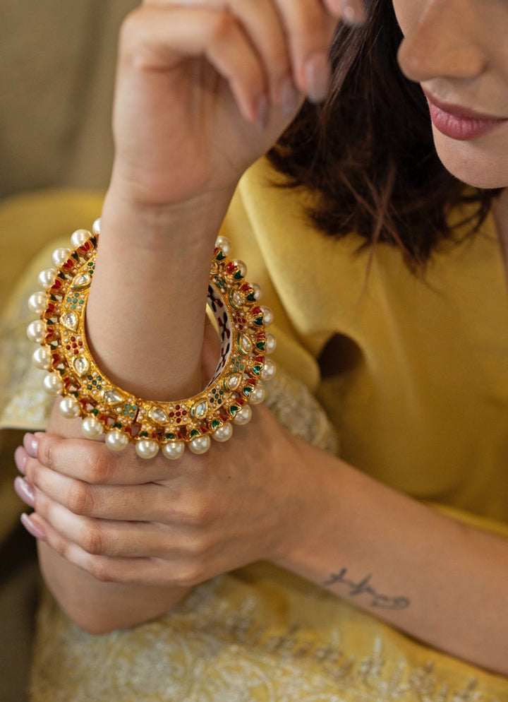Do Taara Multicolored Jadau Kundan BangleFabilicious Fashion