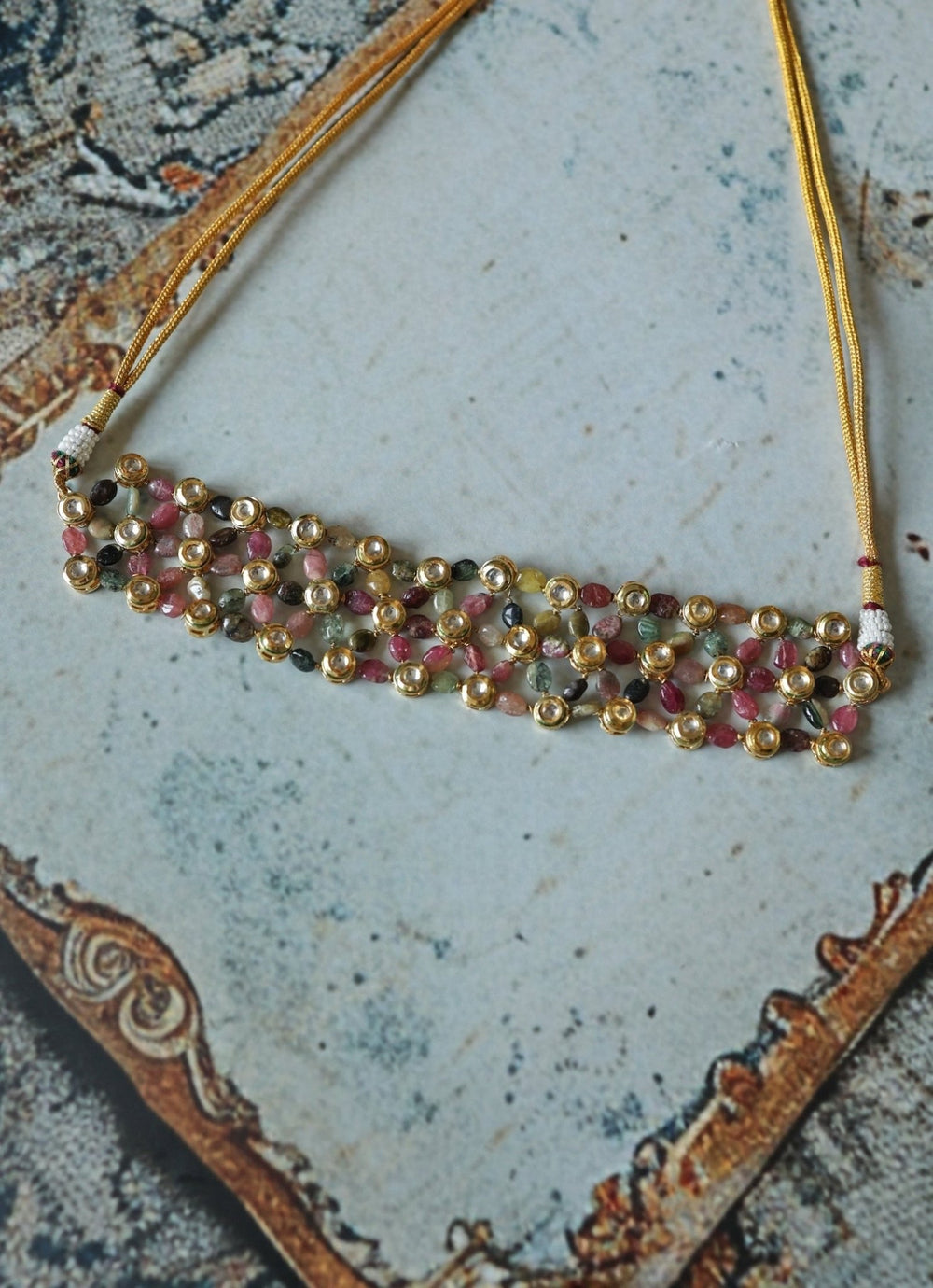 Do Taara Multicolored Kundan Choker NecklaceFabilicious Fashion