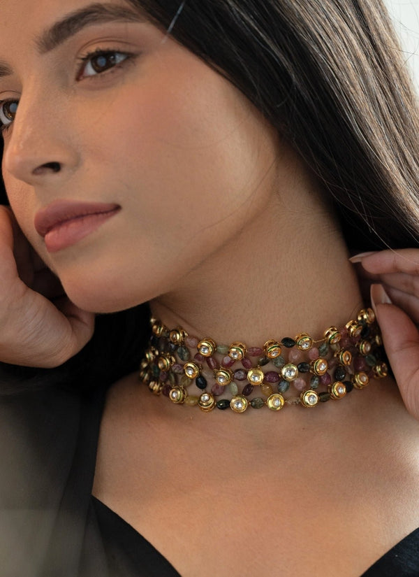 Multicolored Kundan Choker Necklace