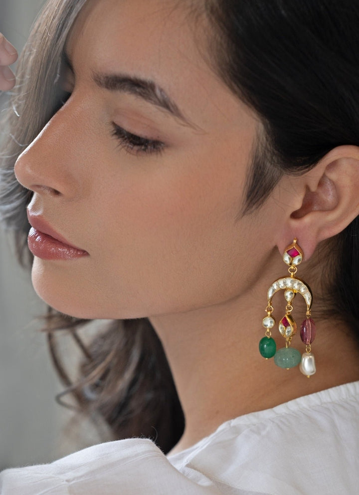 Do Taara Multicolored Kundan EarringsFabilicious Fashion