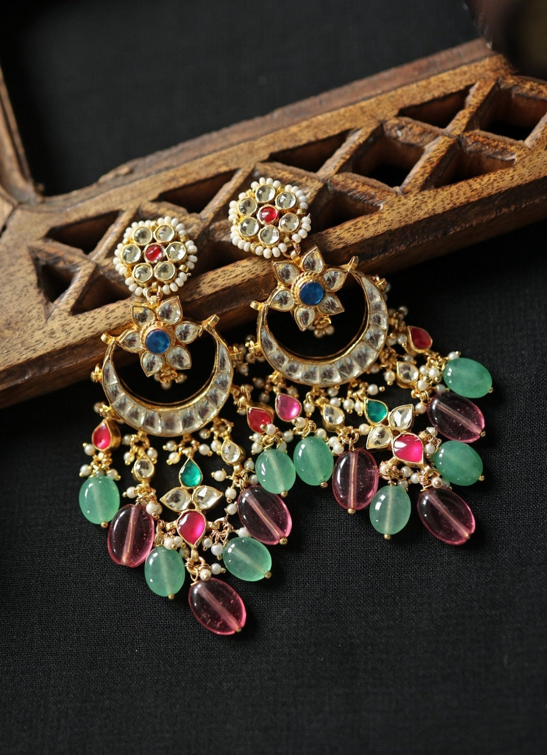 Do Taara Multicolored Kundan EarringsFabilicious Fashion