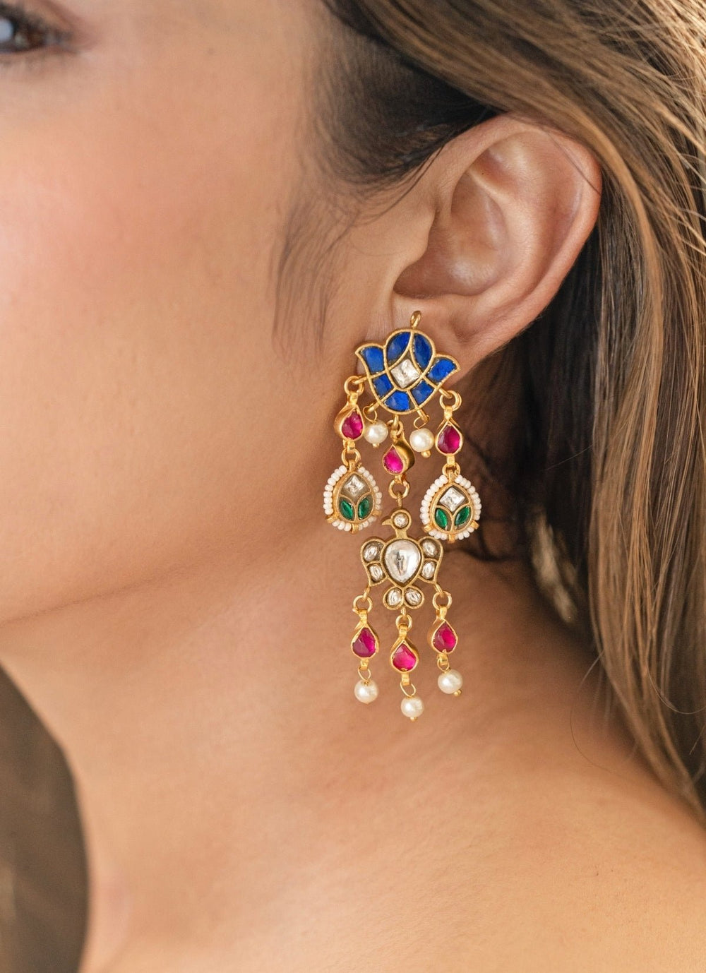 Do Taara Multicolored Kundan EarringsFabilicious Fashion