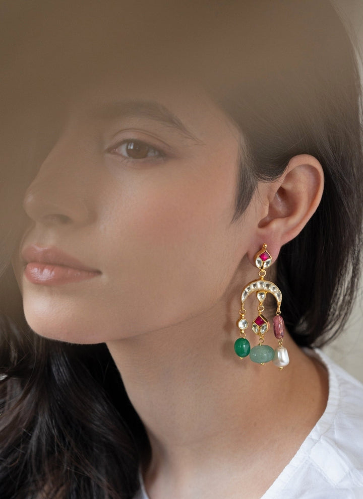 Do Taara Multicolored Kundan EarringsFabilicious Fashion