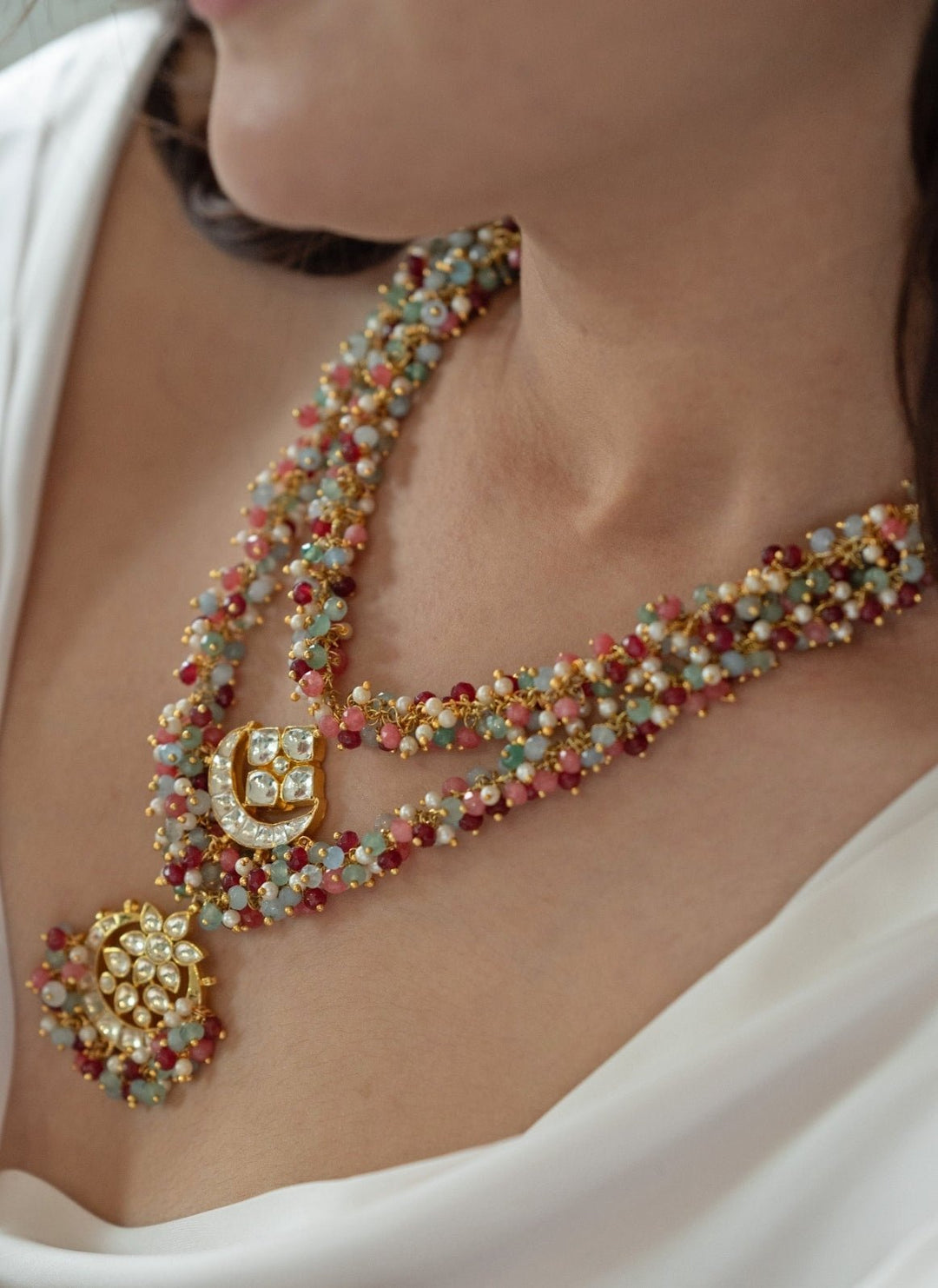 Do Taara Multicolored Kundan NecklaceFabilicious Fashion