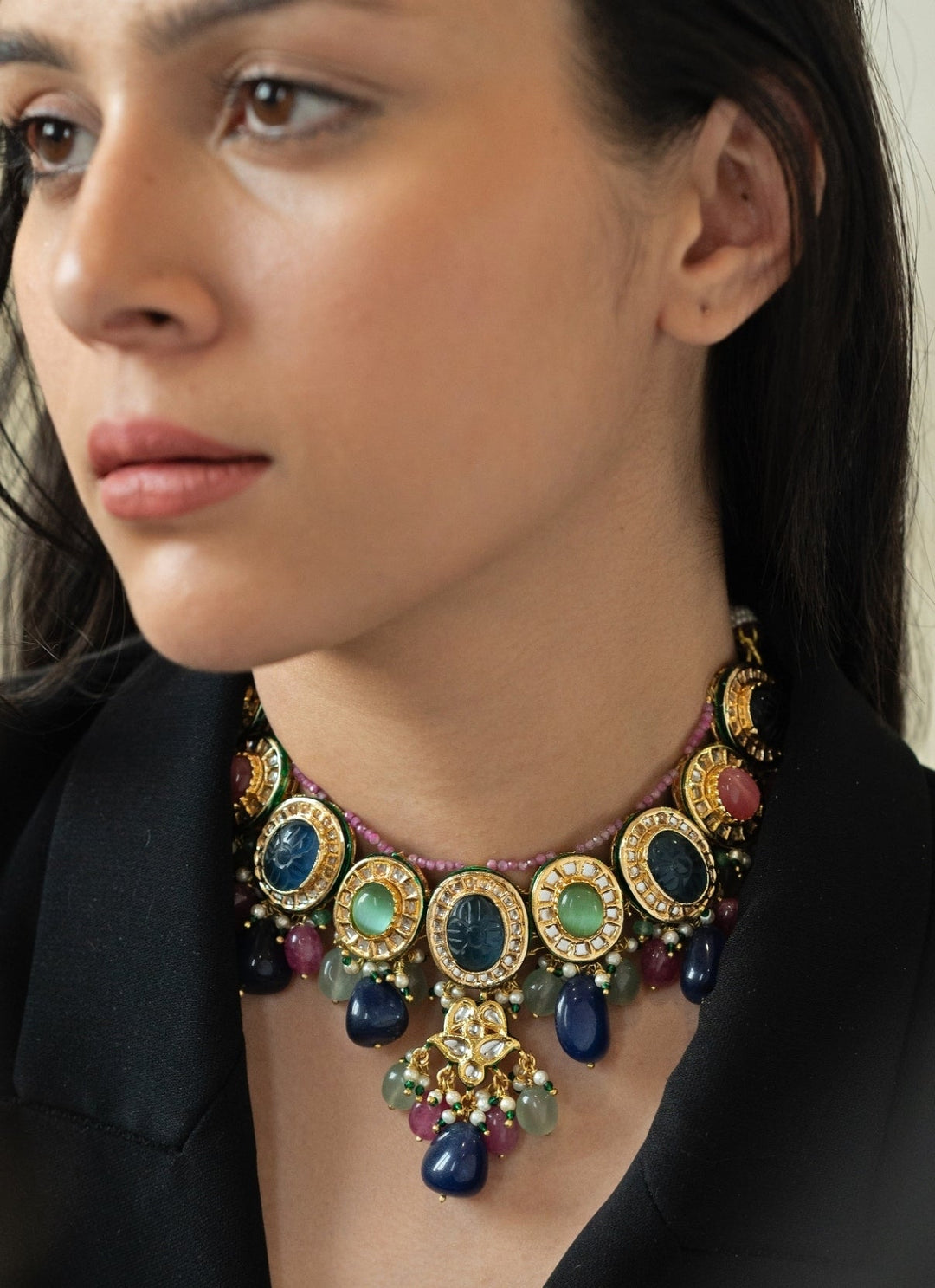 Do Taara Multicolored Kundan NecklaceFabilicious Fashion