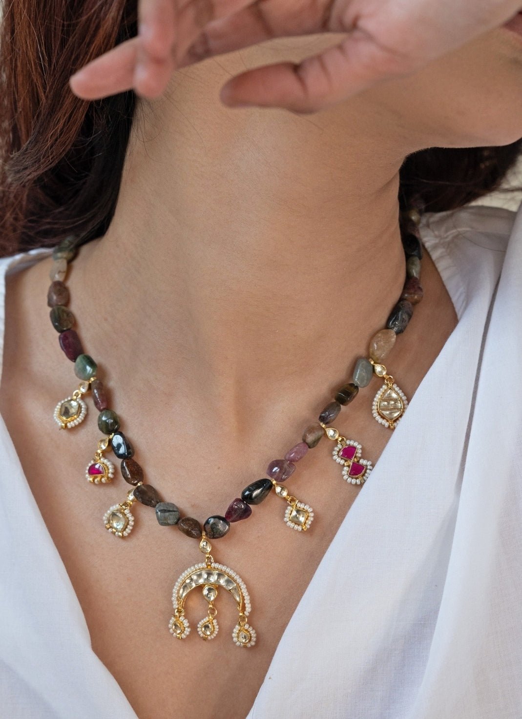Do Taara Multicolored Kundan NecklaceFabilicious Fashion