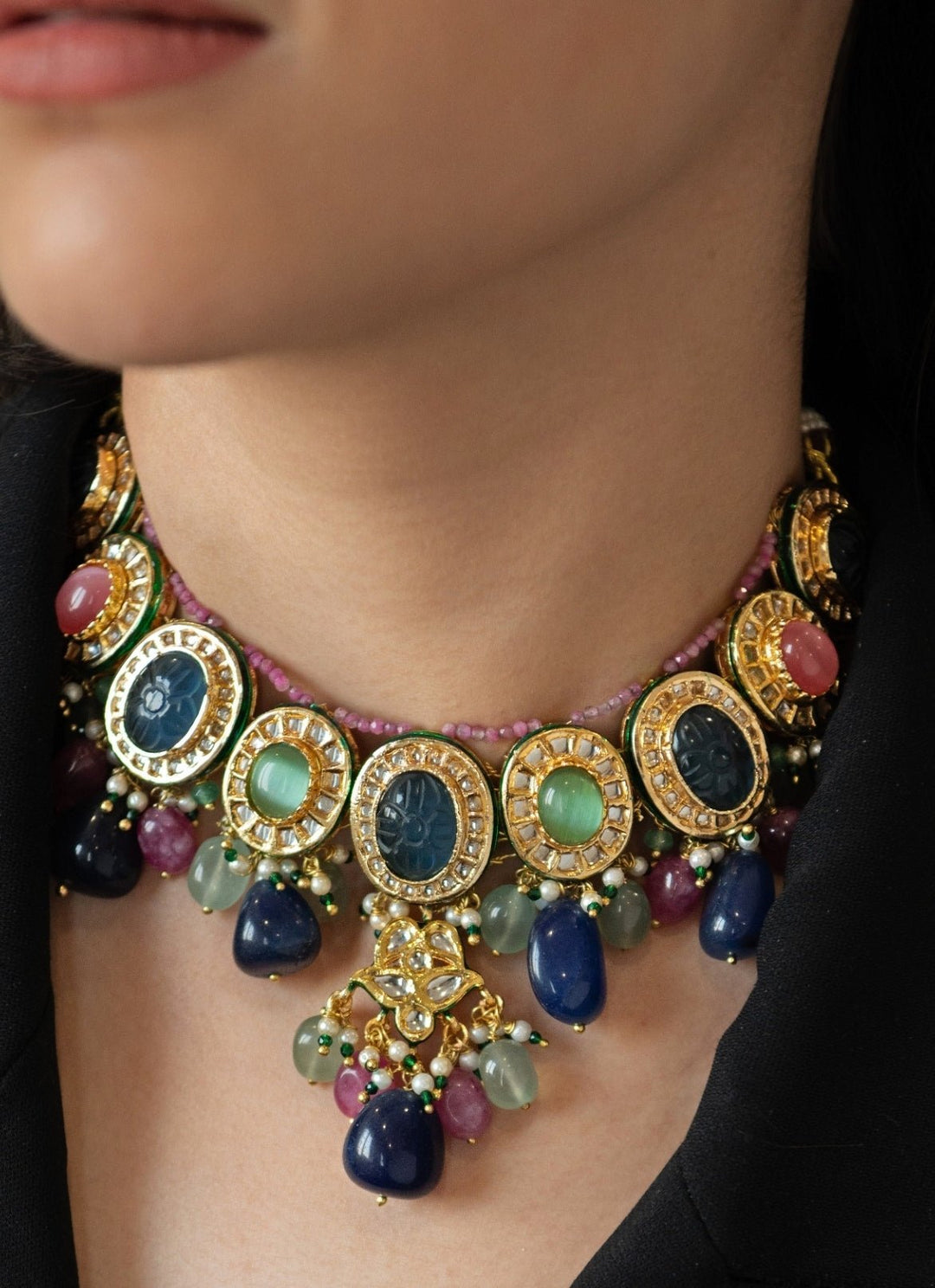 Do Taara Multicolored Kundan NecklaceFabilicious Fashion