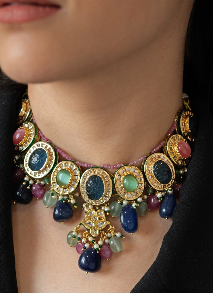 Do Taara Multicolored Kundan NecklaceFabilicious Fashion