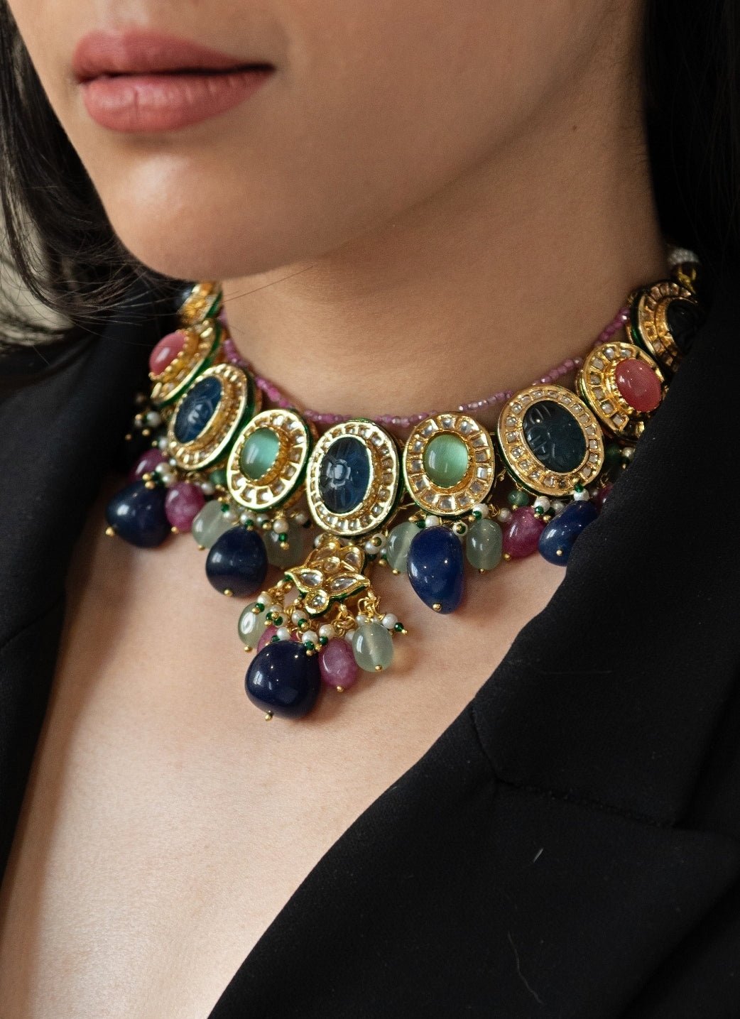 Do Taara Multicolored Kundan NecklaceFabilicious Fashion