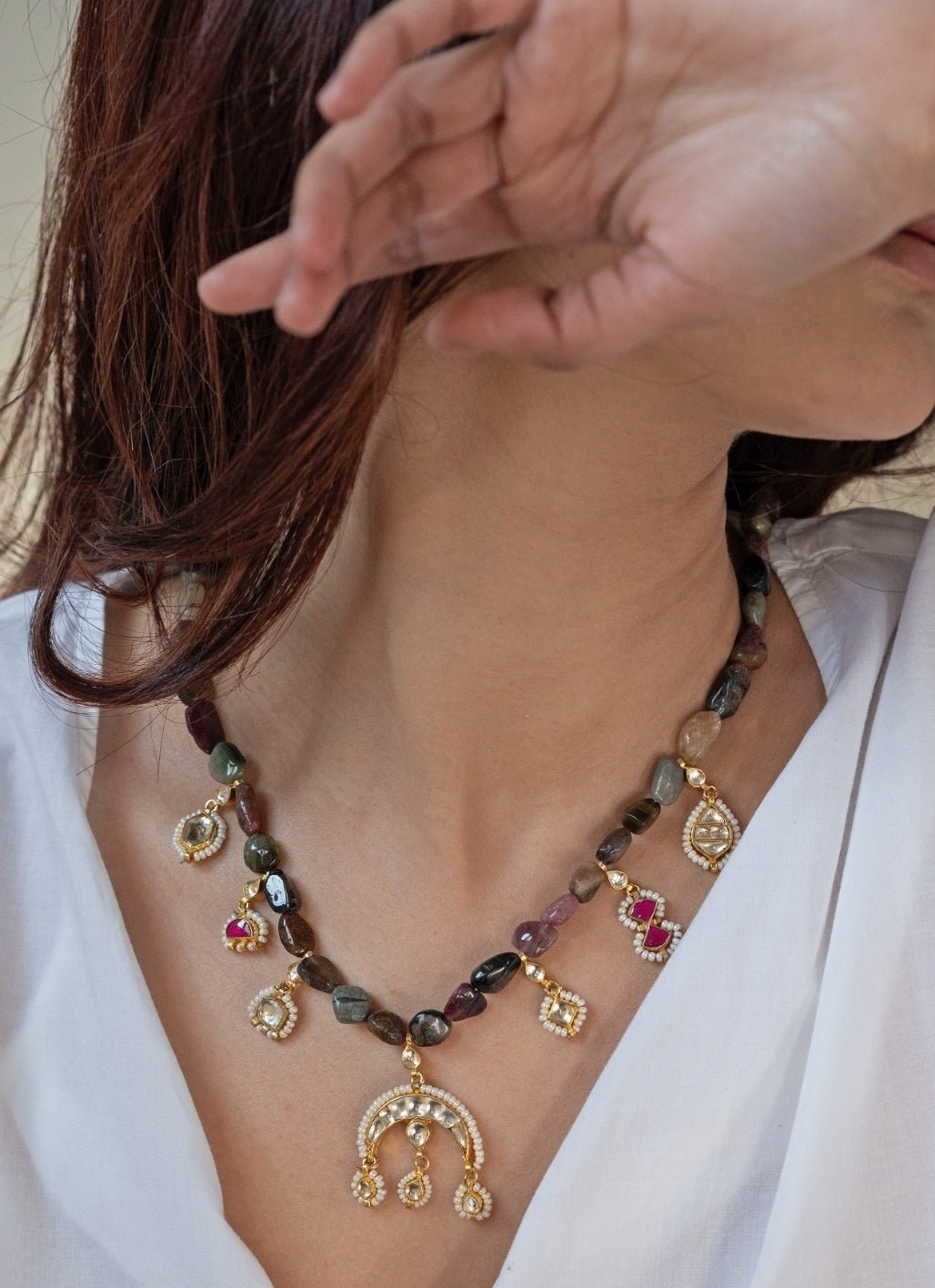 Do Taara Multicolored Kundan NecklaceFabilicious Fashion