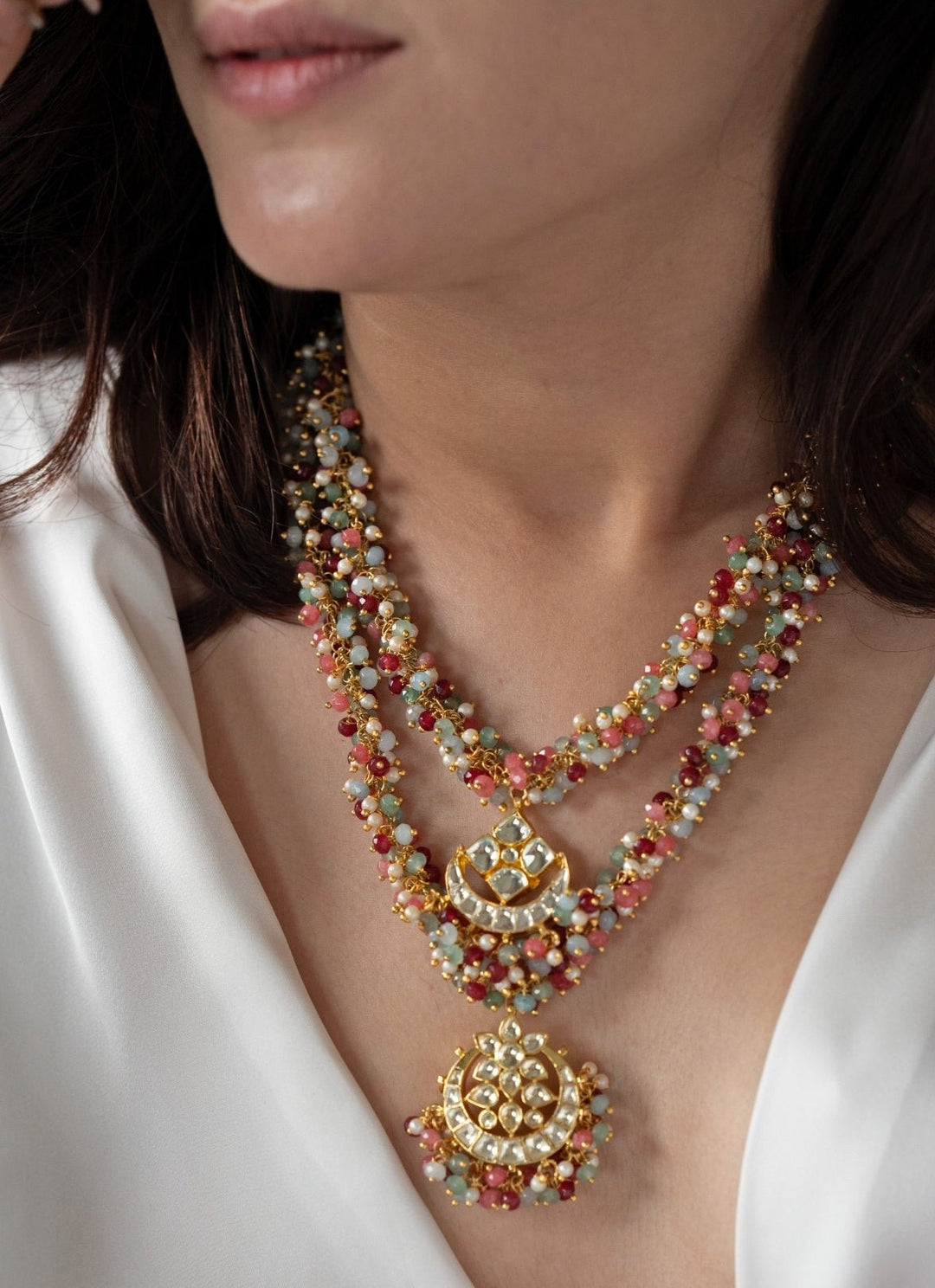 Do Taara Multicolored Kundan NecklaceFabilicious Fashion