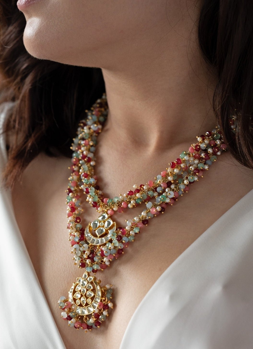 Do Taara Multicolored Kundan NecklaceFabilicious Fashion