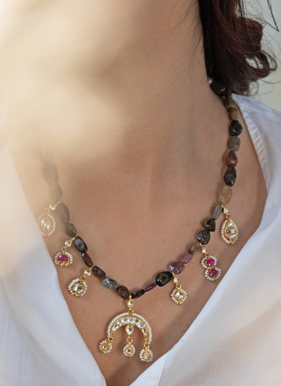 Do Taara Multicolored Kundan NecklaceFabilicious Fashion