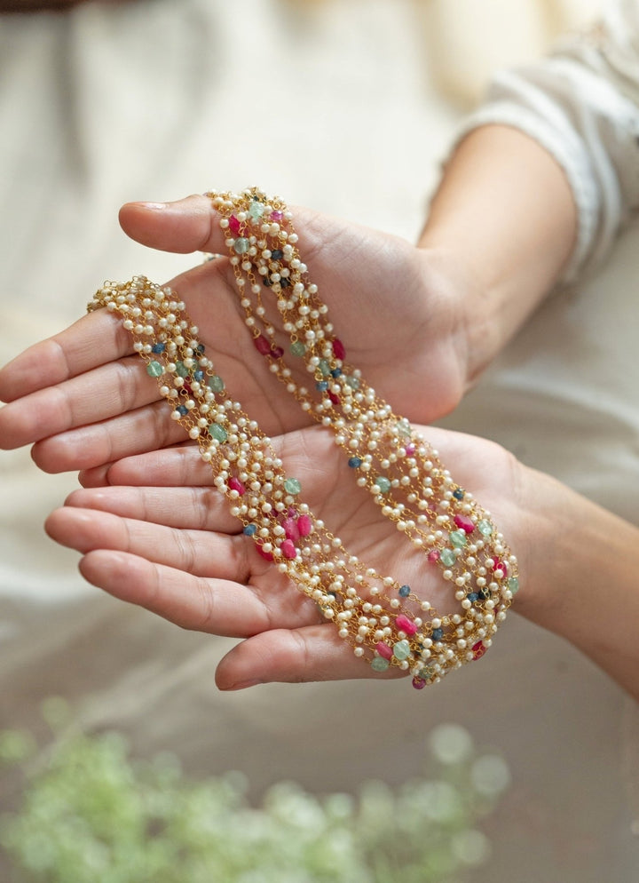 Do Taara Multicolored Pearls Maala NecklaceFabilicious Fashion