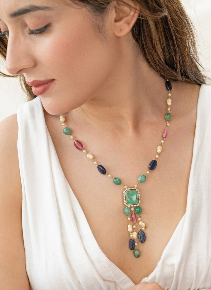Do Taara Multicolored Pendant NecklaceFabilicious Fashion